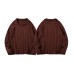 Autumn and Winter Pure Color Knitted Polo Shirt Style Casual Light Mature Simple Turn-down Collar Loose Long Sleeve Sweater Unisex