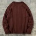 Autumn and Winter Pure Color Knitted Polo Shirt Style Casual Light Mature Simple Turn-down Collar Loose Long Sleeve Sweater Unisex