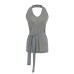 Grey V-neck shiny neck vest for women