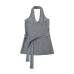 Grey V-neck shiny neck vest for women
