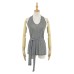 Grey V-neck shiny neck vest for women