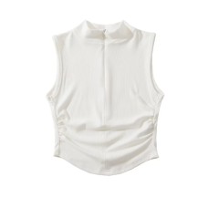 Small high neck half zipper sleeveless vest