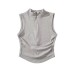 Small high neck half zipper sleeveless vest
