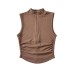 Small high neck half zipper sleeveless vest