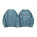 Original Brand Retro Striped Solid Color Sweater Lazy Style Versatile Couple Long Sleeve Knit Cardigan
