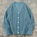 Original Brand Retro Striped Solid Color Sweater Lazy Style Versatile Couple Long Sleeve Knit Cardigan