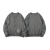 Style Vintage Embroidered Simple Solid Color Sweater Loose Fit All-Match Lazy Style Long Sleeve Knitwear