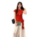 Spicy Girl Summer Loose Slim Irregular Polka Dot Short Sleeve Elegant Top