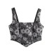 Square collar sleeveless printed short camisole top Square collar sleeveless printed short camisole top