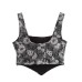 Square collar sleeveless printed short camisole top Square collar sleeveless printed short camisole top