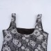 Square collar sleeveless printed short camisole top Square collar sleeveless printed short camisole top