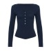 Solid color basic slim fit long sleeved top