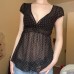 Wave point deep V waist slimming top