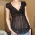 Wave point deep V waist slimming top
