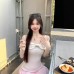 Sweetheart Neckline Strapless Crop Top with Bow Detail for Women Summer Sweet and Spicy Shoulder-baring Short Top Sweetheart Neckline Strapless Crop Top with Bow Detail for Women Summer Sweet and Spicy Shoulder-baring Short Top