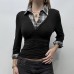 Versatile contrasting checkered patchwork short top