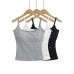 Short tank top with chest cushion and floral pattern