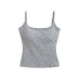 Short tank top with chest cushion and floral pattern