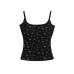 Short tank top with chest cushion and floral pattern