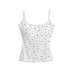 Short tank top with chest cushion and floral pattern