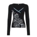 Retro style plant flower slim fit top