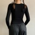 Retro style plant flower slim fit top