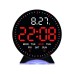 LED alarm clock with custom jump-second display, ambient light, auto-dimming USB desk clock.