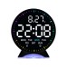 LED alarm clock with custom jump-second display, ambient light, auto-dimming USB desk clock.