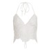 Lace Splicing V-neck Hanging Neck Strap Tank Top