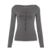 Cross print slanted neck off shoulder top