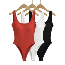 U-neck backless sleeveless jumpsuit