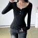 Half open collar Rowan splicing split short top