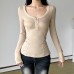 Half open collar Rowan splicing split short top
