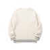 Style Solid Color Round Neck Hollow Knit Sweater Unisex Long Sleeve Loose Fit Casual Pullover