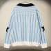 Retro Striped Number Jacquard Sweater Men's Loose Casual Sports Style Jersey Chinese Trend Turn-Down Collar Knitwear