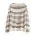 Striped V-neck single breasted top Striped V-neck single breasted top