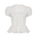 V-neck strap waist cinching temperament top