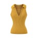 Solid color deep V-neck knitted women