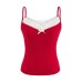 Fake two bow lace camisoles