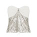 Sequined patchwork bow strapless top Sequined patchwork bow strapless top
