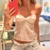 Sequined patchwork bow strapless top Sequined patchwork bow strapless top