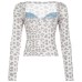 Color blocked lace patchwork fake two-piece square neck leopard print short top