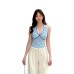Sexy Lace Splicing Halter Backless Crop Top for Women Short Section Blouse