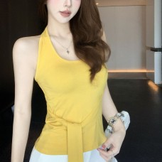Sexy Hollow Out Open Back Halter Tank Top for Women Strap Slim Sleeveless Inner Wear Sexy Hollow Out Open Back Halter Tank Top for Women Strap Slim Sleeveless Inner Wear