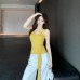 Sexy Hollow Out Open Back Halter Tank Top for Women  Strap Slim Sleeveless Inner Wear 