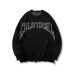 Men's American Style Frayed Letter Knit Sweater Loose Fit Unisex Round Neck Long Sleeve Sweater
