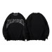 Men's American Style Frayed Letter Knit Sweater Loose Fit Unisex Round Neck Long Sleeve Sweater