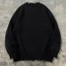 Men's American Style Frayed Letter Knit Sweater Loose Fit Unisex Round Neck Long Sleeve Sweater