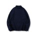 Men's Vintage Solid Color Sweater Loose Jacquard High Neck Long Sleeve Knitwear