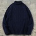 Men's Vintage Solid Color Sweater Loose Jacquard High Neck Long Sleeve Knitwear